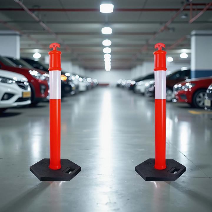 Actual product image Wiltec Polyethylene Parking Bollards 110x42x42cm, Ideal as Car Park Bollards
