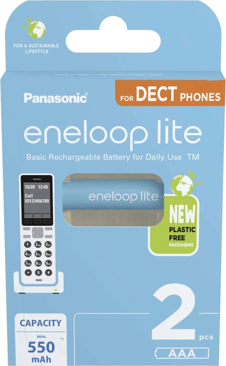 Image du produit Panasonic eneloop Lite DECT (2 pcs, AAA, 550 mAh)