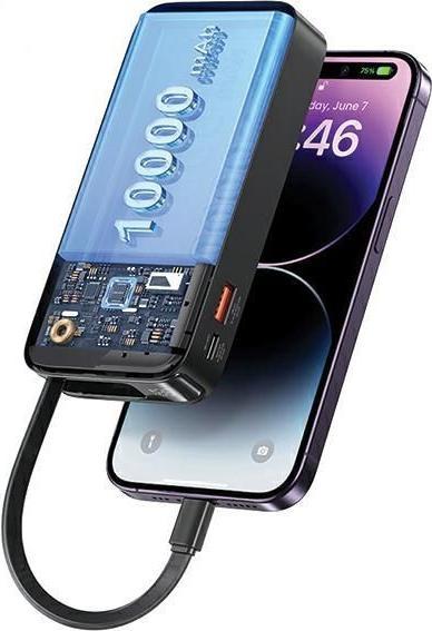 Image du produit Usams Powerbank ze zwijanym kablem Retractable Lightning 10000 mAh PD 20W Fast Charge XY Series biał (10000 mAh, 50 W)