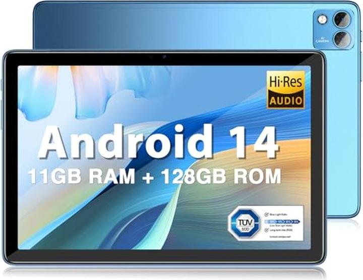 Doogee Android 14 Tablet with 11GB RAM, 128GB Storage, 10.1-Inch Display, and 6600mAh Battery (10.10", 128 GB)