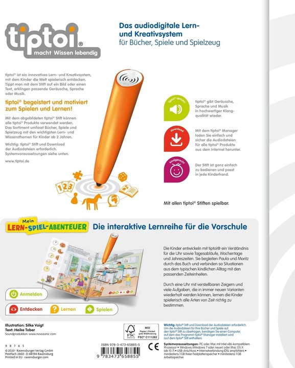 Actual product image tiptoi - clock and time (German)