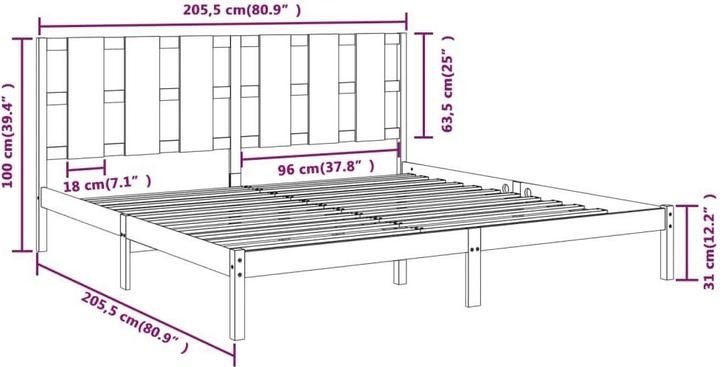 Image du produit vidaXL Bettrahmen (200 x 200 cm)