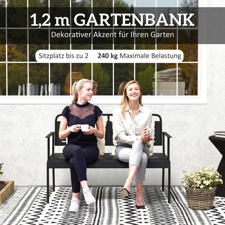 Actual product image Outsunny Gartenbank Stahl Schwarz