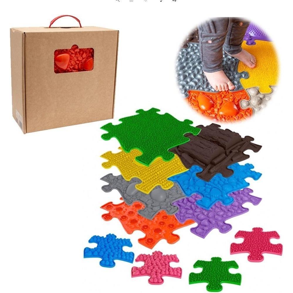 Askato, Tappetino da gioco, Tappeto sensoriale ortopedico 7 elementi + 4 piccoli