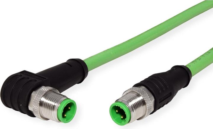 Actual product image Metz 142M1D19100 M12 network cable, patch cable CAT 5e SF/FTP 10m green PUR jacket, acid-coated (F/FTP, CAT5e, 10 m)