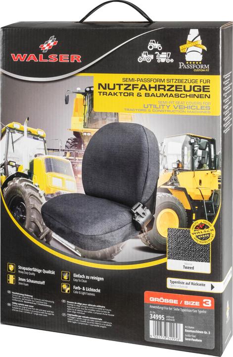 Produktbild Walser Semi-Passform Sitzbezug für Traktoren und Baumaschinen Grösse 3