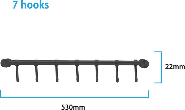 Image du produit Intirilife Barre de suspension en acier inoxydable avec 7 crochets