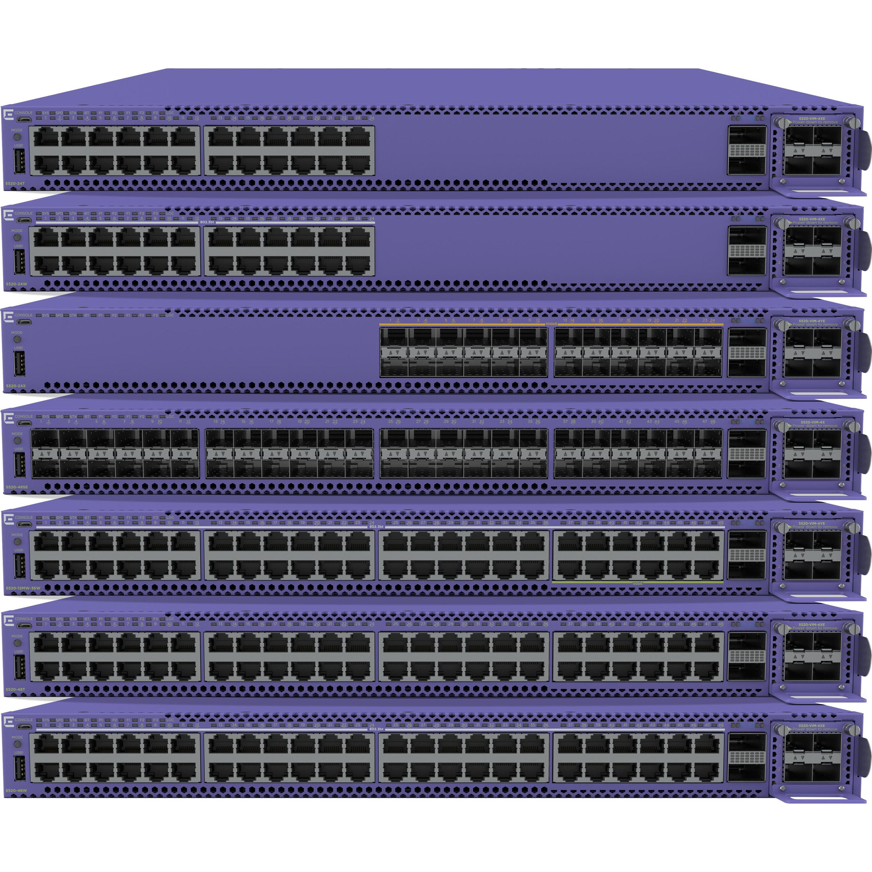 Thumbnail - Extreme Networks EXTREMESWITCHING 5520 24 (24 Ports), Netzwerk Switch, Violett