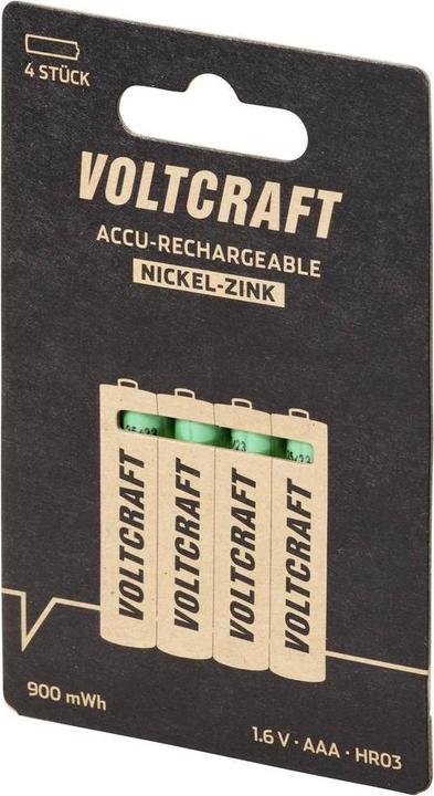 Actual product image Voltcraft HR03 Micro (AAA) rechargeable battery NiZn 550 mAh 1.6 V 1 pc. (4 pcs., AAA, 550 mAh)