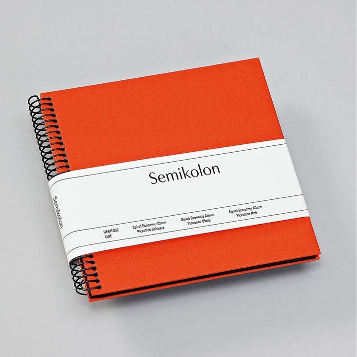 Productafbeelding Semikolon Fotoalbum 17 x 17 cm oranje, 20 zwarte pagina's (10 x 15 cm, 9 x 13 cm)