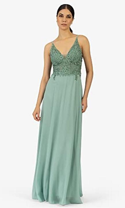 Image du produit Apart Fashion Robe fluide en dentelle et mousseline, décolleté en V, brodée de strass, bretelles ajustables (36)