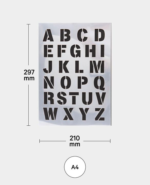 Actual product image I Am Creative Alphabet stencil, A4