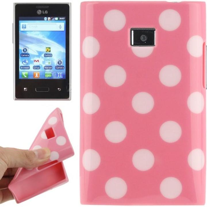 Actual product image König Design Protective cover TPU dots Case for mobile LG Optimus L3 / E400 (Optimus L3)