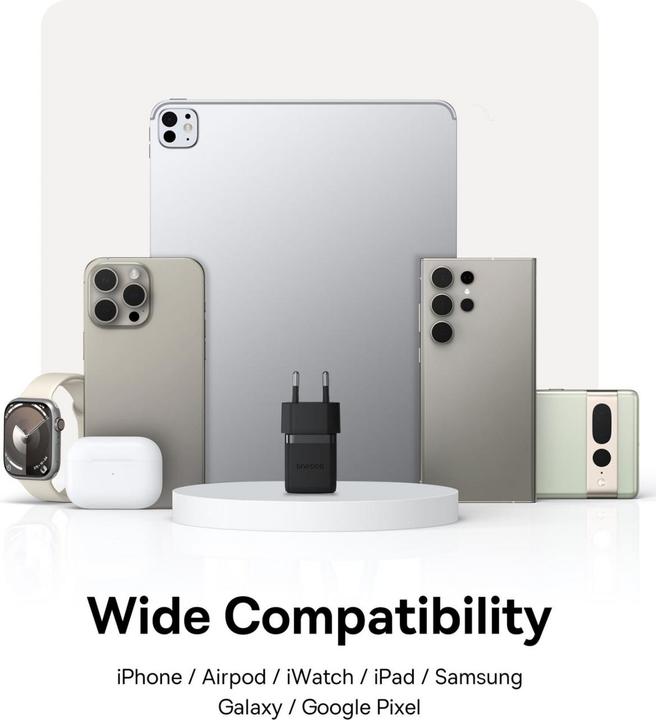 Productafbeelding Baseus - Wandoplader Palm (P10111605113-00) - Snelle oplader, Type-C, PD 30W, 5V/3A - Cluster Zwart (30 W, 1 portie)