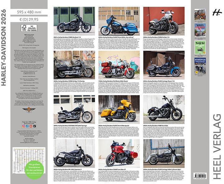 Produktbild Best of Harley Davidson Kalender 2026 Premium XXL (Harter Einband, Deutsch)