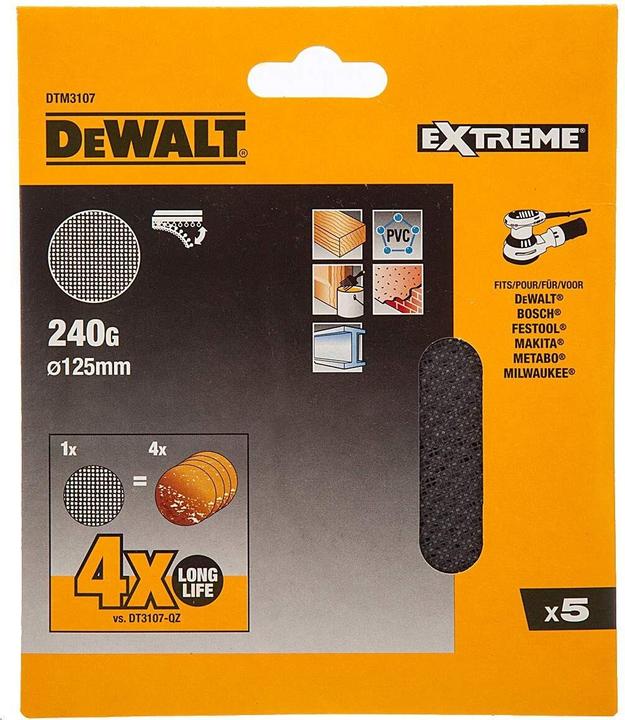 Produktbild DeWalt Schleifgitter 125mm K240 5Stk (P240)