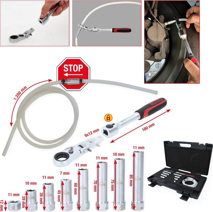 Actual product image KS Tools Brake bleeding spanner set for VAG, 11-piece