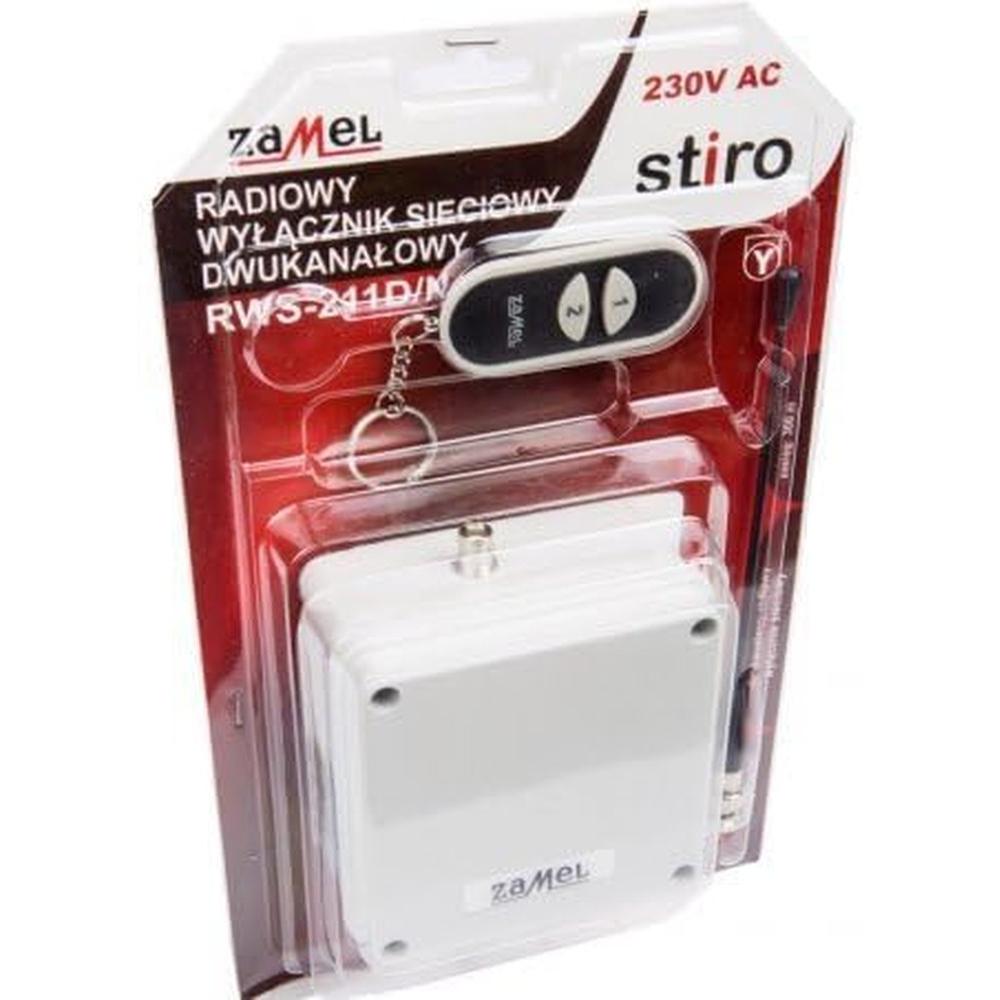 Zamel Radiowy wyłącznik sieciowy dwukanałowy z pilotem RWS-211D/N, Domotica