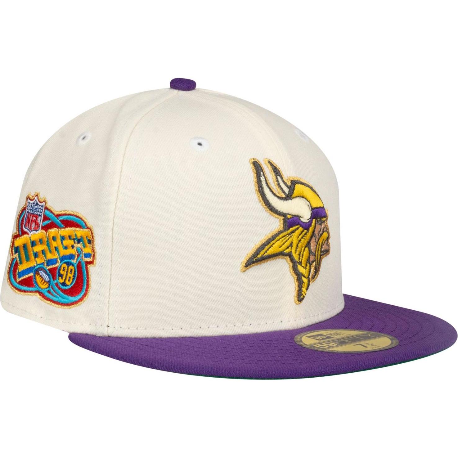 New Era, Herren, Cap, 59Fifty Fitted Cap - DRAFT Minnesota Vikings - 7 5/8, Beige, (7 5/8)