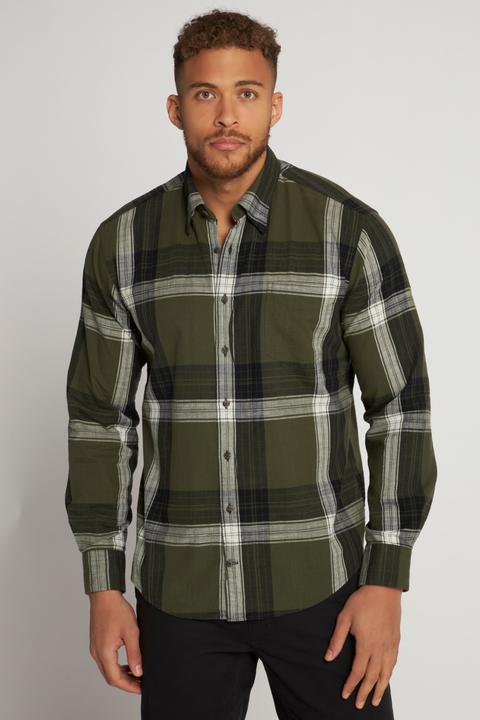 Immagine prodotto JP1880 Camicia a quadri con maniche lunghe, colletto button-down nascosto e vestibilità moderna (XXL)