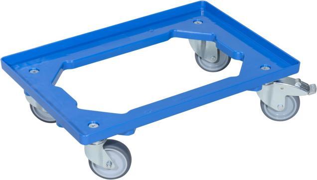 Produktbild Allit Kistenroller Tragfähigkeit 250 kg Gummi-Bereifung L600xB400mm Kunststoff blau (300 kg)