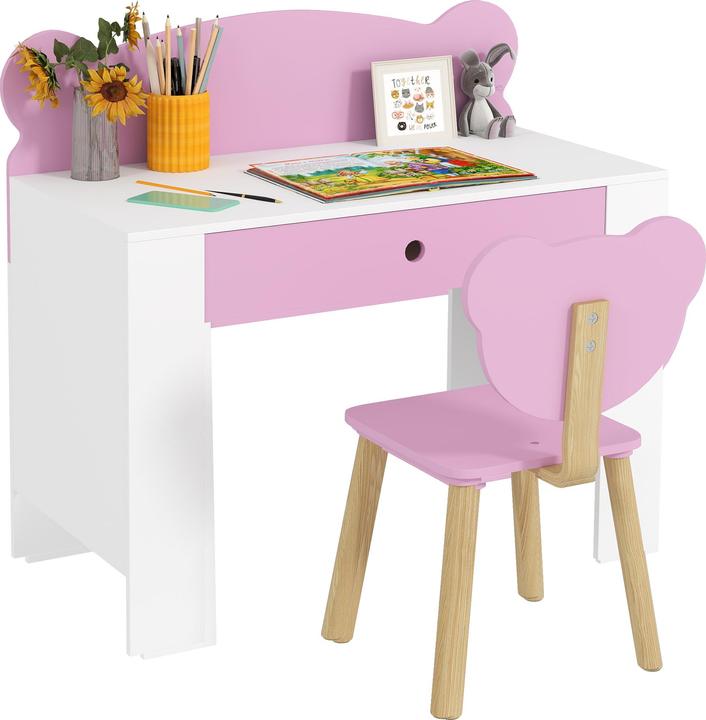 Aiyaplay Kinderschreibtisch Set MDF, Kiefernholz Rosa (Dinette per bambini)