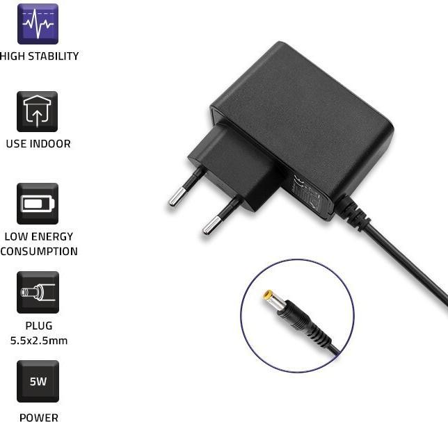 Actual product image Qoltec 51021 Plugin power supply 5W 5V