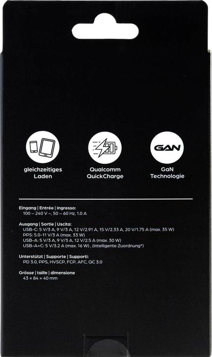 Produktbild Onit USB-Wandladegerät Dual 1C1A 35 W GaN Weiss (35 W, 2 Ports)