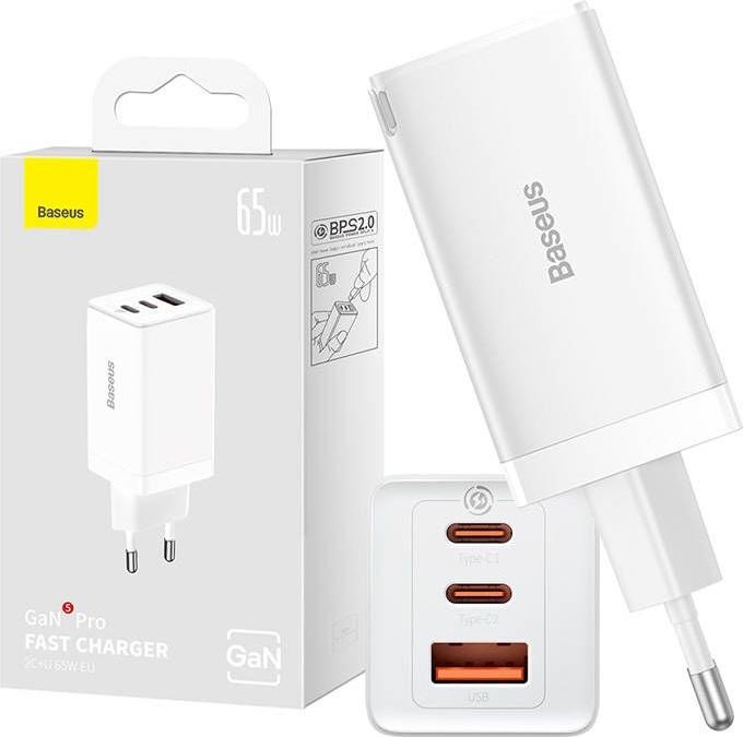 Produktbild Baseus GaN5 Pro Dual USB-C und USB-A Fast Charger (65 W)