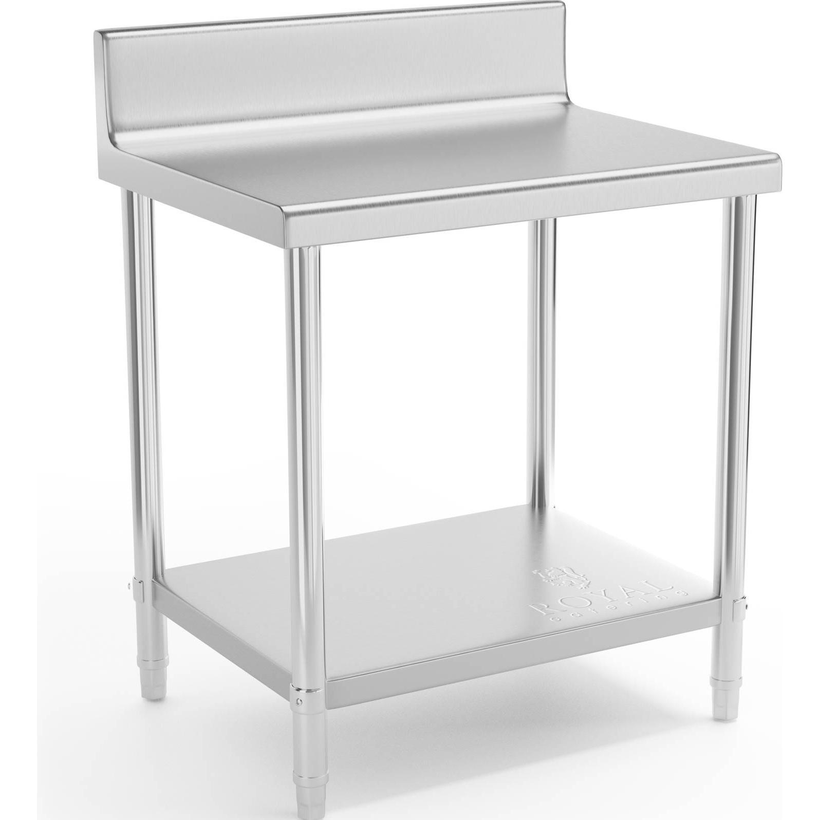 Royal Catering, Werkbank + Arbeitsbock, Edelstahltisch Edelstahl Arbeitstisch Zerlegetisch Gastro Aufkantung 80 x 60cm (...