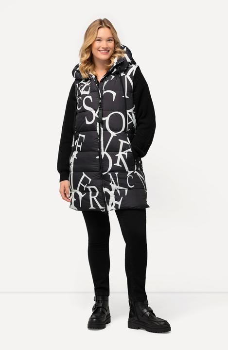 Actual product image Ulla Popken HYPRAR Letter Print Quilted Vest (46, 48)
