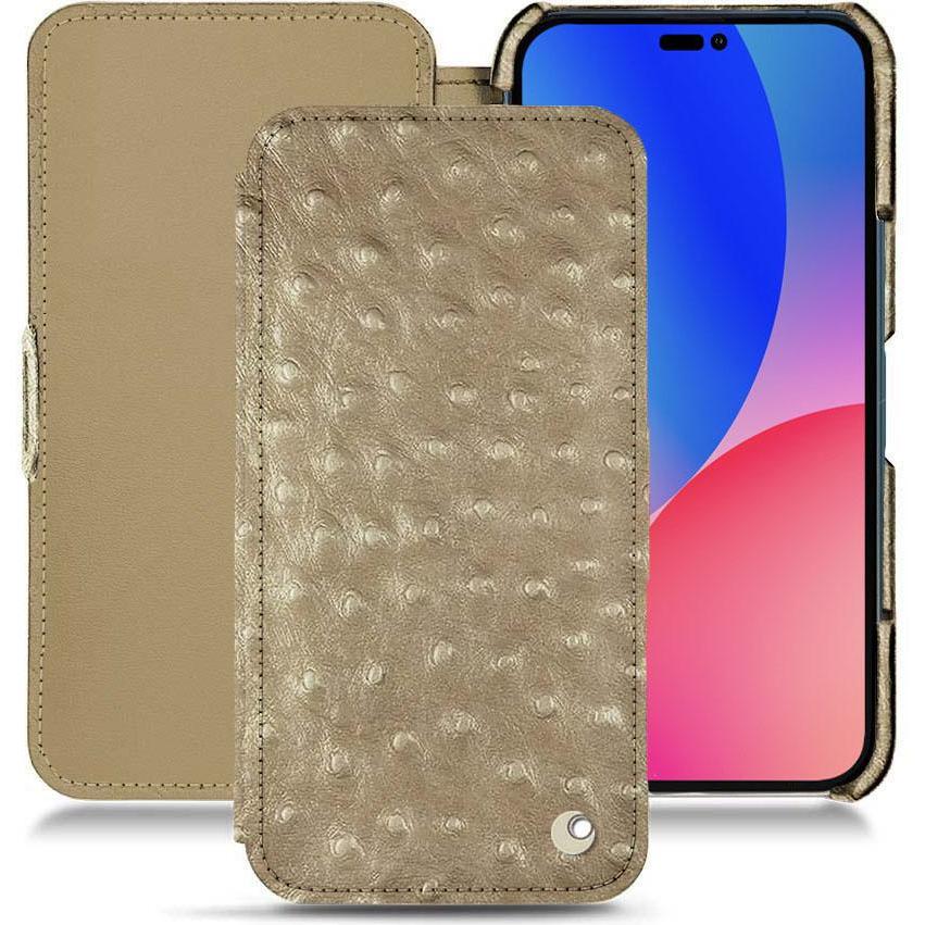 Thumbnail - Noreve Lederschutzhülle horizontal (Apple iPhone 14 Pro Max), Smartphone Hülle, Beige