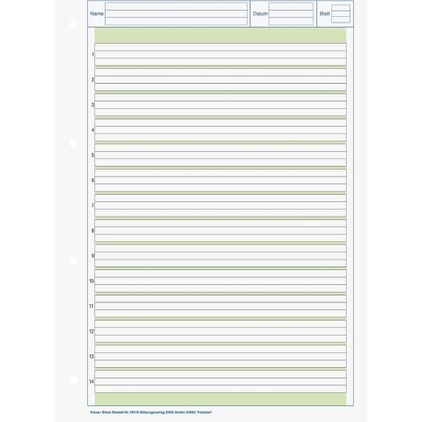Produktbild Arbeitsblock Kieserblock gelocht DIN A4 liniert Lineatur 1.Schuljahr (A4, Liniert, Kein Einband)