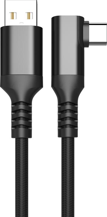 Produktbild Fuj Tek USB-C 90° to USB-A Cable, 3m, Black (3 m, 60 W)