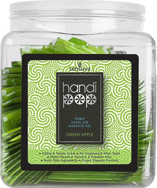 Productafbeelding Sensuva handipop edible massage gel green apple 6 ml