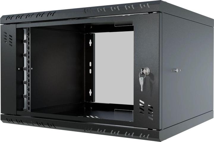 Produktbild Stalflex Rack Cabinet 19" 6U, 350mm, Glass Door, Black S-RC19-6U-350GB (19 Zoll Rack)