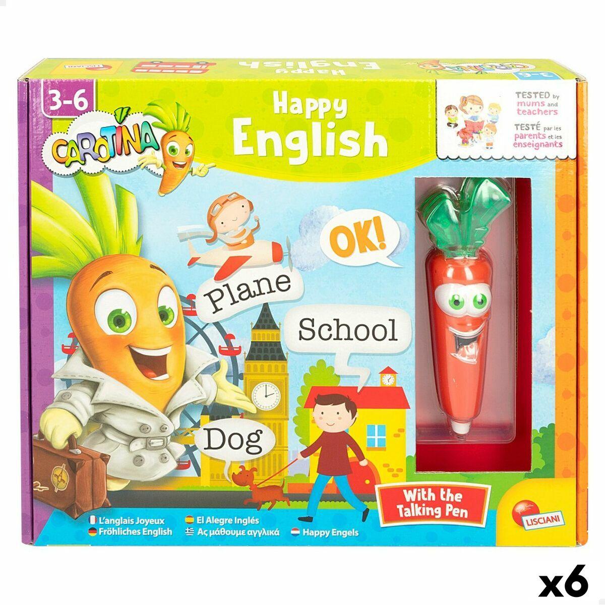 Lisciani Lernspiel Carotina Baby Happy English Elektronisches Puzzle 4,5 x 14,5 x 3 cm (6 Stück) (Englisch)