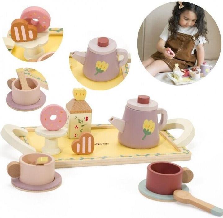 Immagine prodotto Classic World Set da tè Grace in legno con vassoio, 14 pezzi.