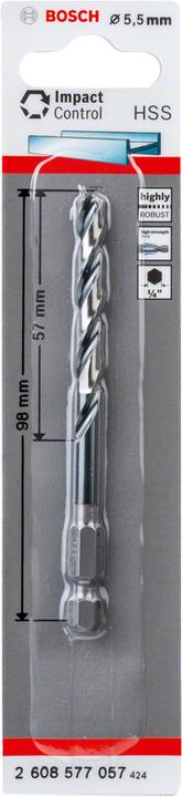 Produktbild Bosch Professional Zubehör HSS Spiralbohrer mit Sechskantschaft 5,5 mm (5, 5.5 mm, 50)