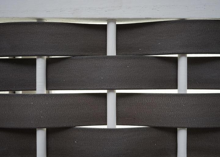 Image du produit Mendler Etagère d'angle HWC-K85, pliable 4 étagères, bois 110cm - blanc, tressage anthracite (110 x 28 x 28 cm)