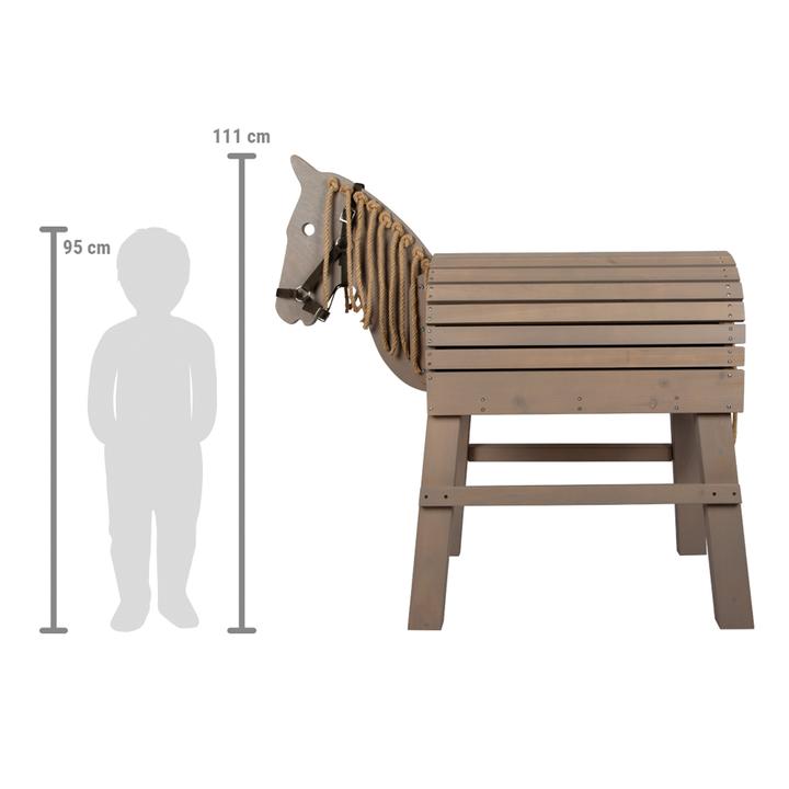Actual product image small foot Wooden Horse grey