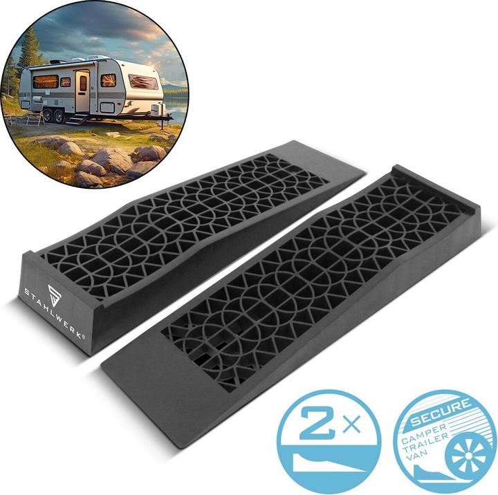 Stahlwerk Cale de marche GT-13 ST Lot de 2 avec capacité de charge de 3t Cale d'accès Cale de compensation