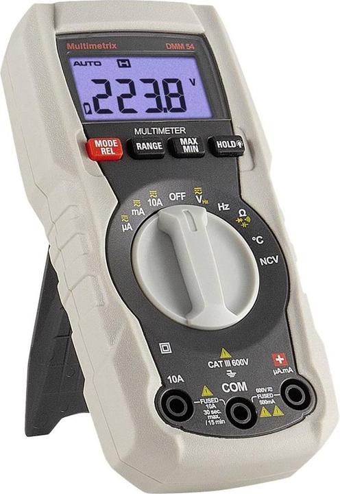 Actual product image Multimetrix DMM 54 Hand-held multimeter digital CAT III 600V Display (counts): 4000 (CAT III 600V, Handheld multimeter)