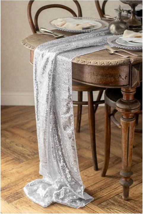 Actual product image Partydeco Tischläufer mit silbernen Pailletten