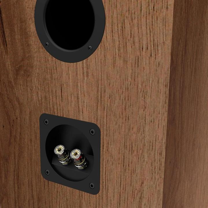 Actual product image Wiibo Vintage Walnut HiFi Speakers with Removable Grille, 100W 3-Way Surround Sound (100 W)