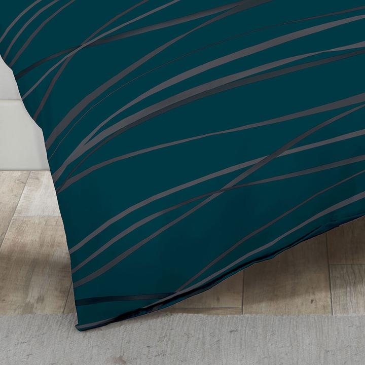 Produktbild Traumschlaf Biber Bettwäsche Motion smaragd (Bettwäsche Set, 155x220 cm + 80x80 cm)