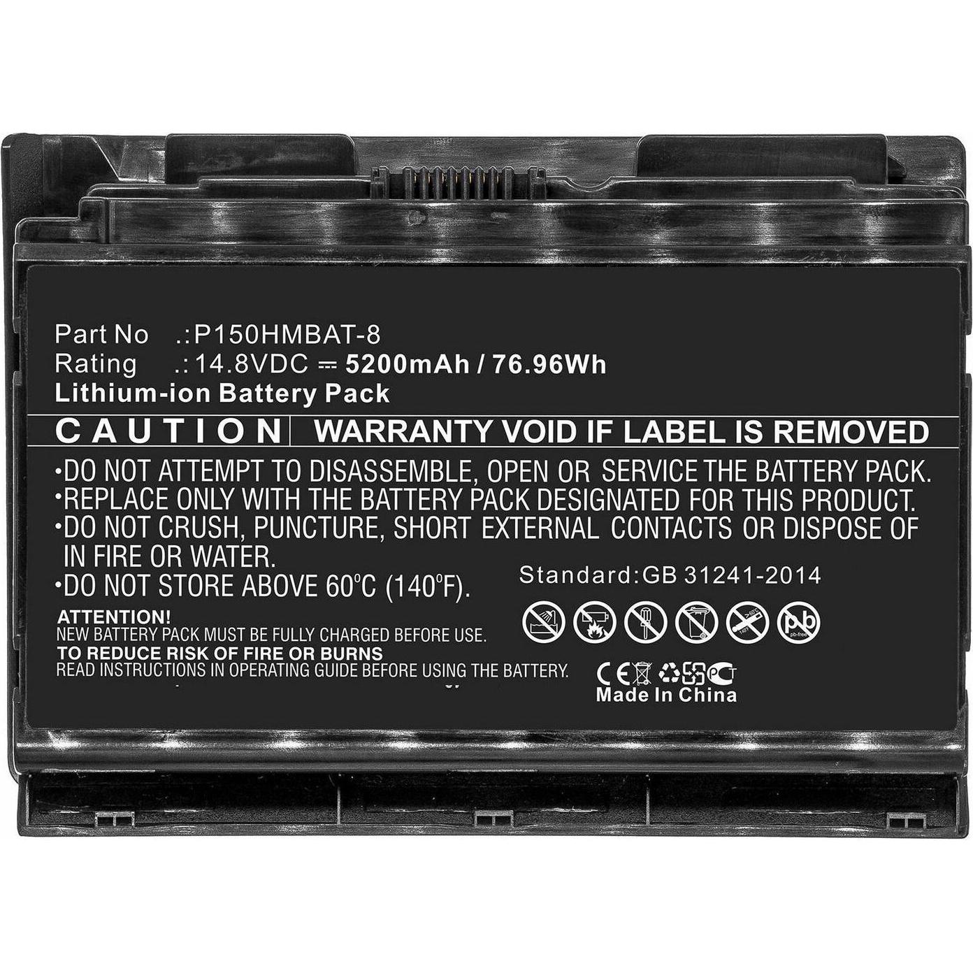 CoreParts Laptop Battery for Clevo (5200 mAh), Notebook Akku, Schwarz