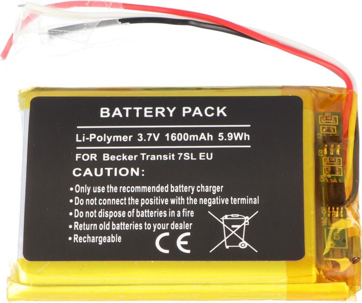 Produktbild AccuCell Akku passend für Navigationsgerät Becker Transit 7SL EU Li-Polymer 3.7V 1600mAh 5.9Wh