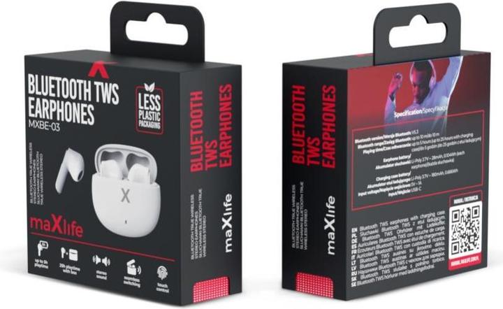 Produktbild Maxlife Bluetooth-Kopfhörer TWS MXBE-03 weiss (5 h, Kabellos)