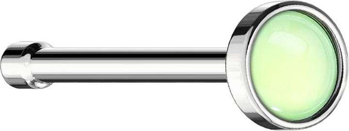 Produktbild Star Piercing Nasenstecker gerade silber mit Epoxidstein grün (ohne Messing, Chirurgenstahl 316L)